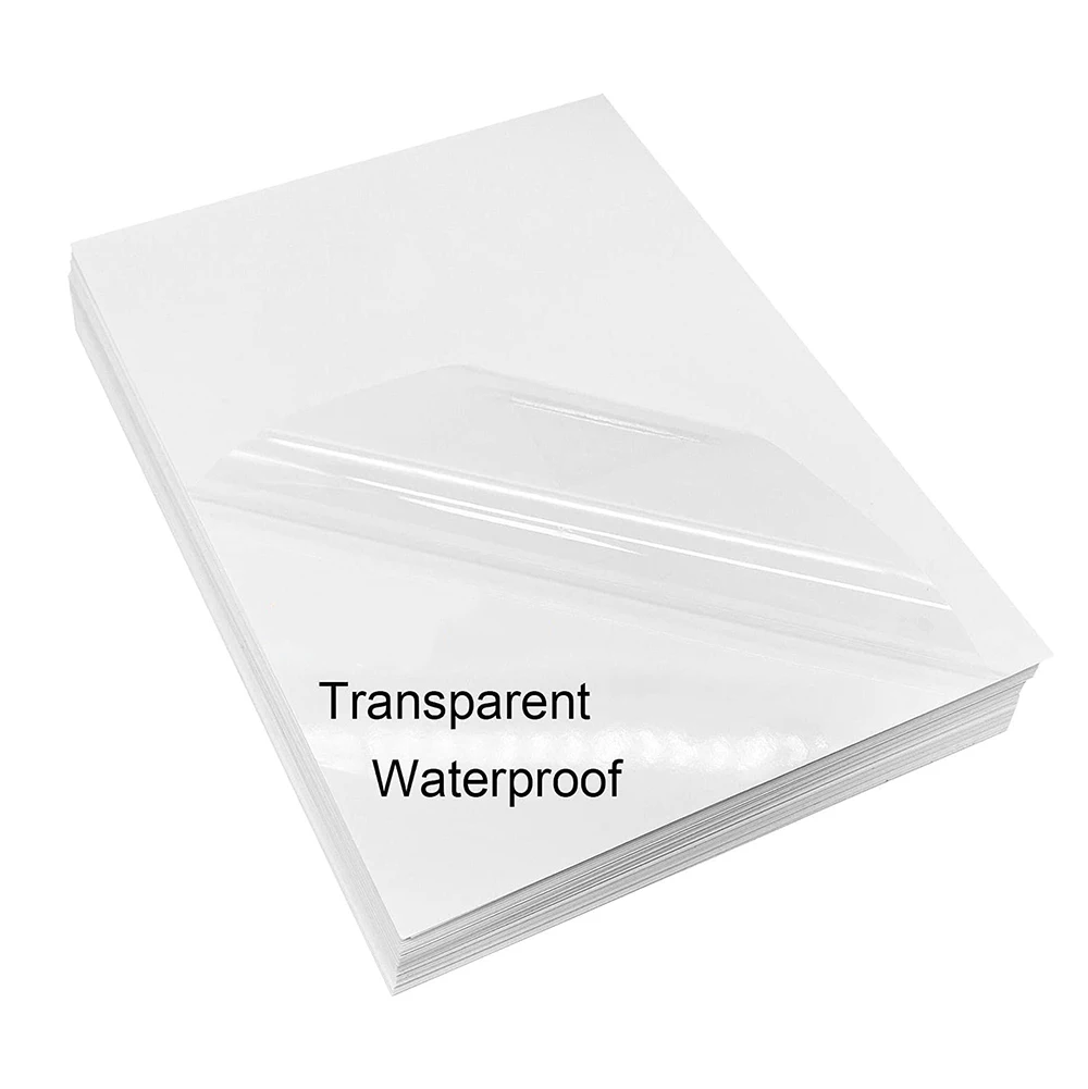 Wholesale Blank waterproof Premium Quality A4 Transparent Vinyl Sticker  Paper Full Sheet From m.