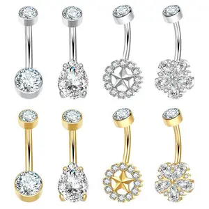 New Children's Titanium Alloy Zircon Nose Ring Body Piercing Jewelry Silver Plated Geometric Trendy Beach Use Wholesale