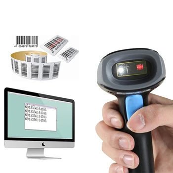 High speed wireless 1D 2D restaurant cash register barcode scanner and screen reader with USB