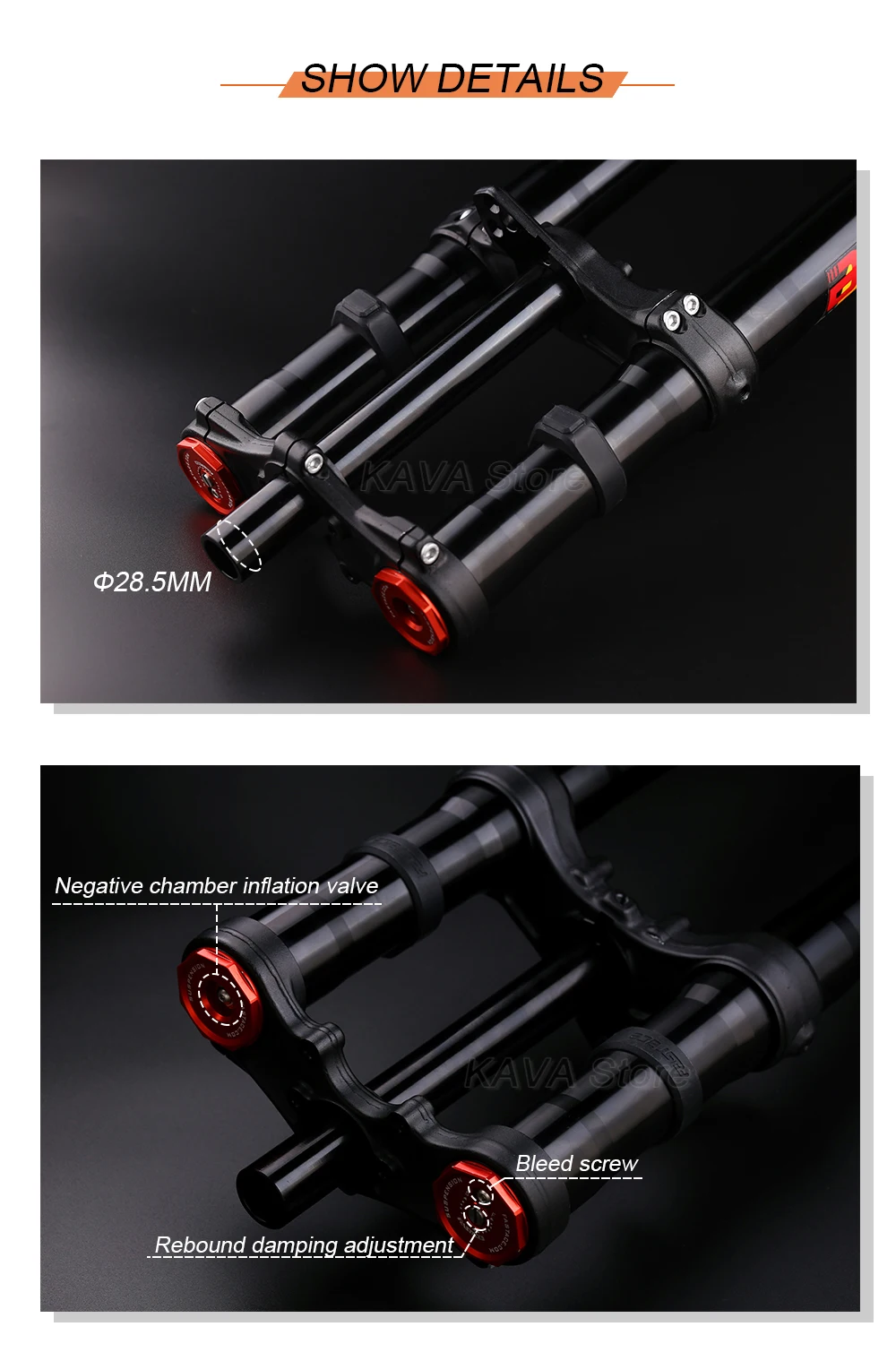 Fastace Electric Dirt Bike Fork 26/27.5/29 Inch Dh Hydraulic Suspension