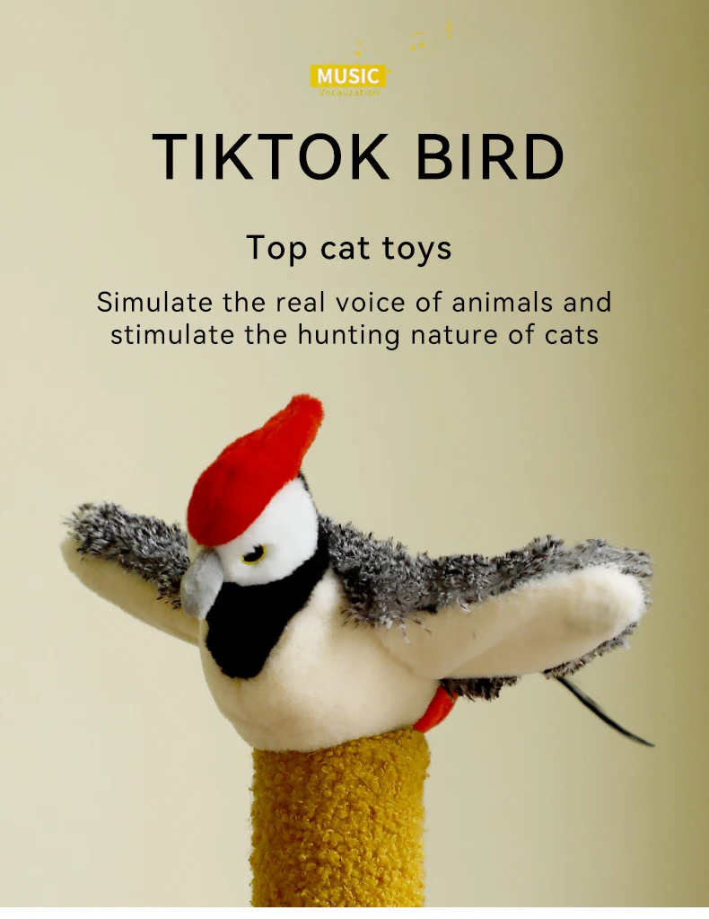 Pet Plush Toy Flapping Sound Shaking Shaking Bird Electric Cat Toy Pet Self High Simulation Fish Swinging wings Bird factory