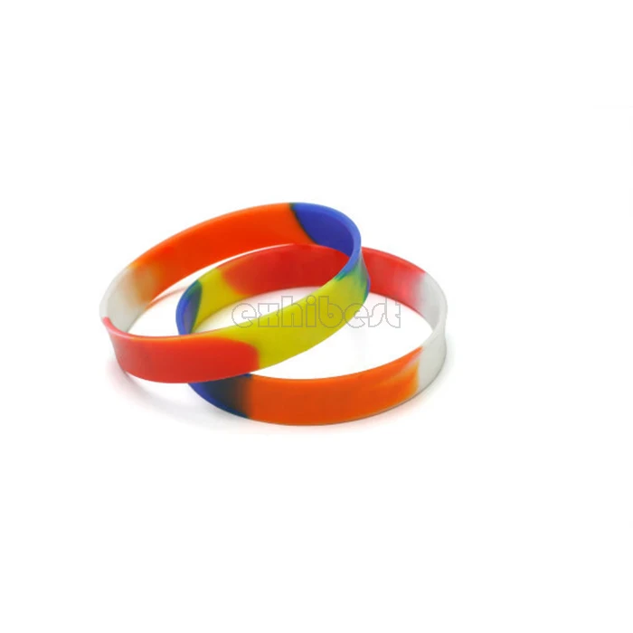 Wholesale Engraved Custom Silicone Rubber Elastic Wrist Hand Band Wristband Bracelet