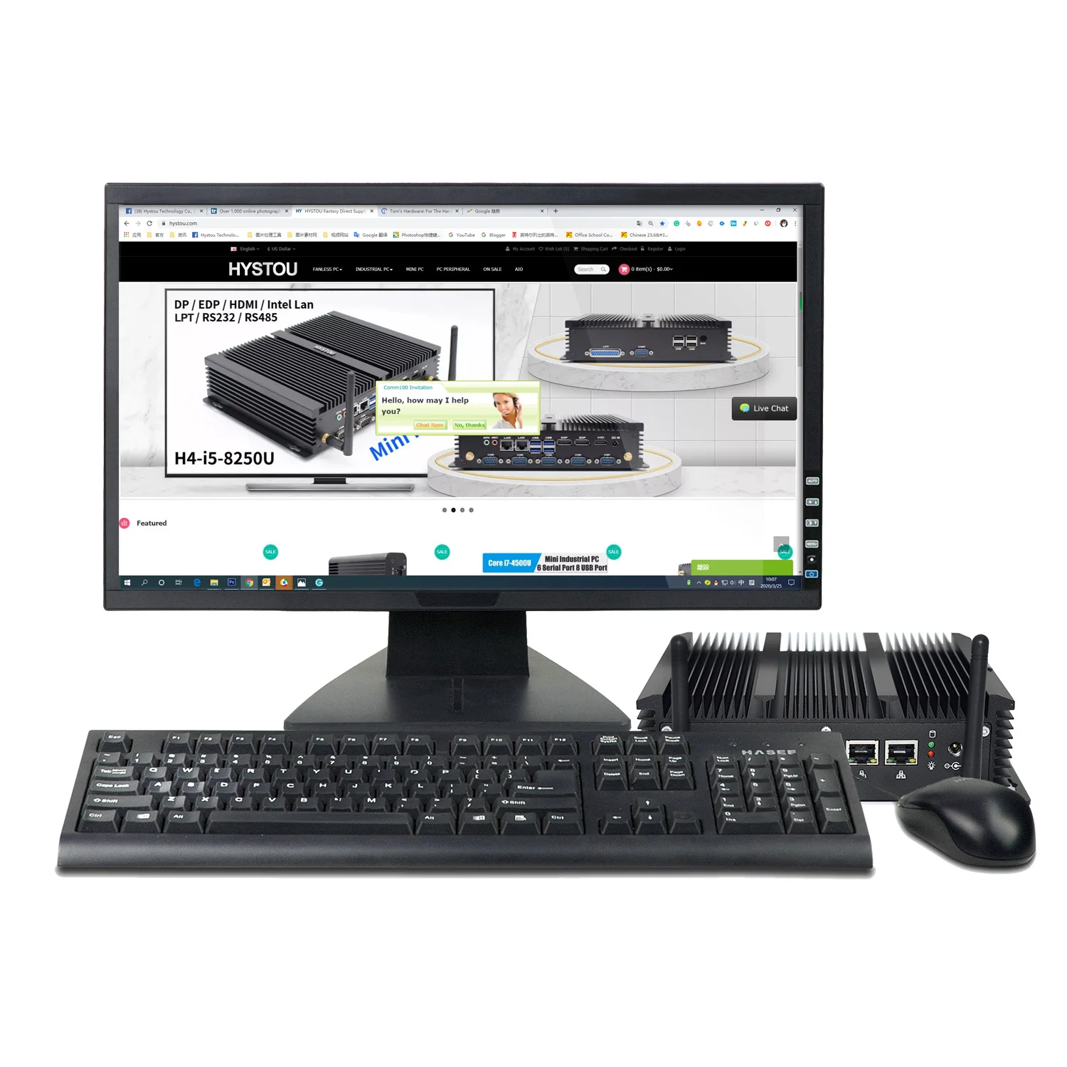 PfSense Firewall Fanless Industrial Router Mini Pc Core I5 I3 with 6 Lan Port RS232 Serial COM Port Small Computer