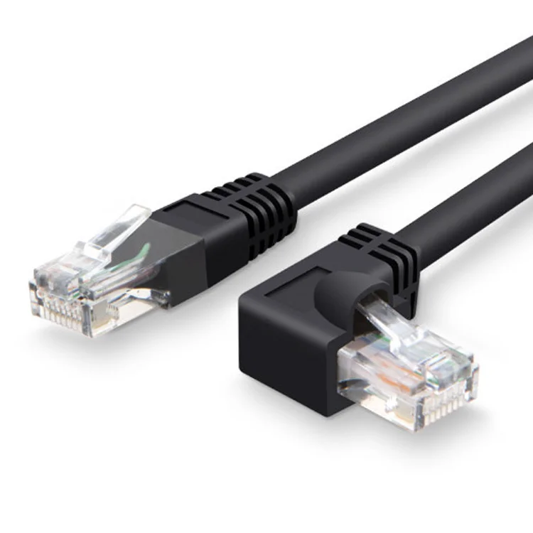 Сетевой Ethernet-патч-кабель RJ45 разъем под прямым углом 90 градусов Cat6 Cat5e UTP патч-кабель
