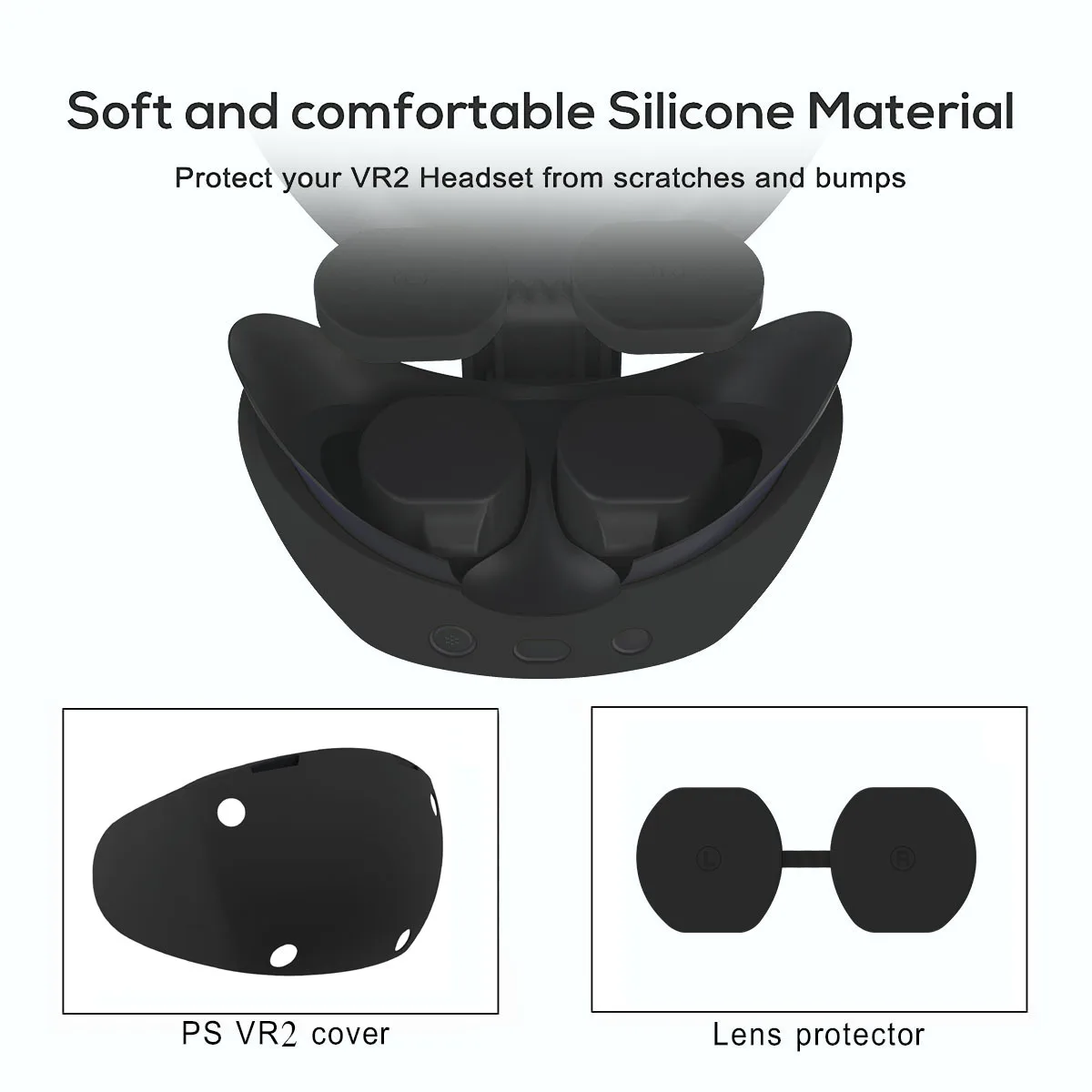 For PS VR2 helmet full protective cover handle set skin friendly soft silicone dust and sweat proof case set supplier