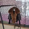 Black+brown fox fur collar