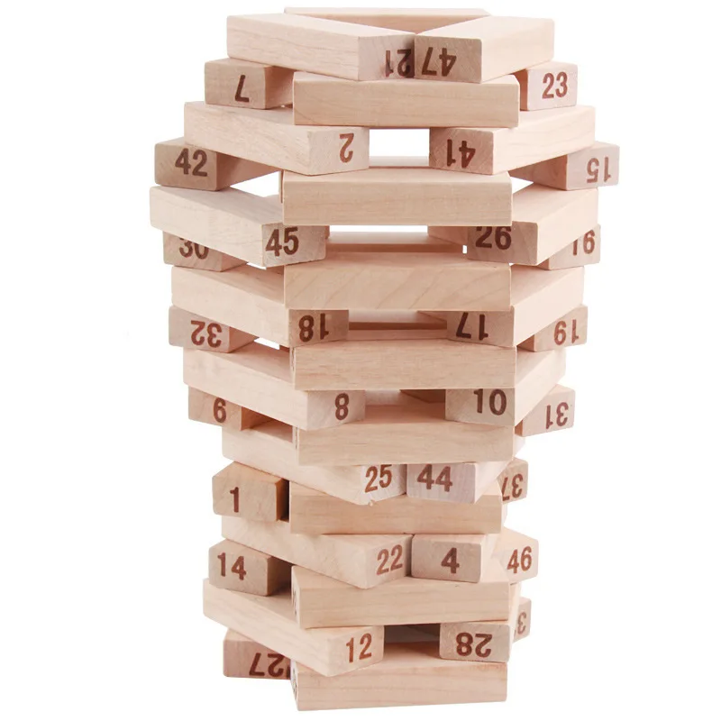 Educational Toys Friends Building Rectangular Block Give Dice Wooden Dominos Building Blocks Wooden Tumble Tower