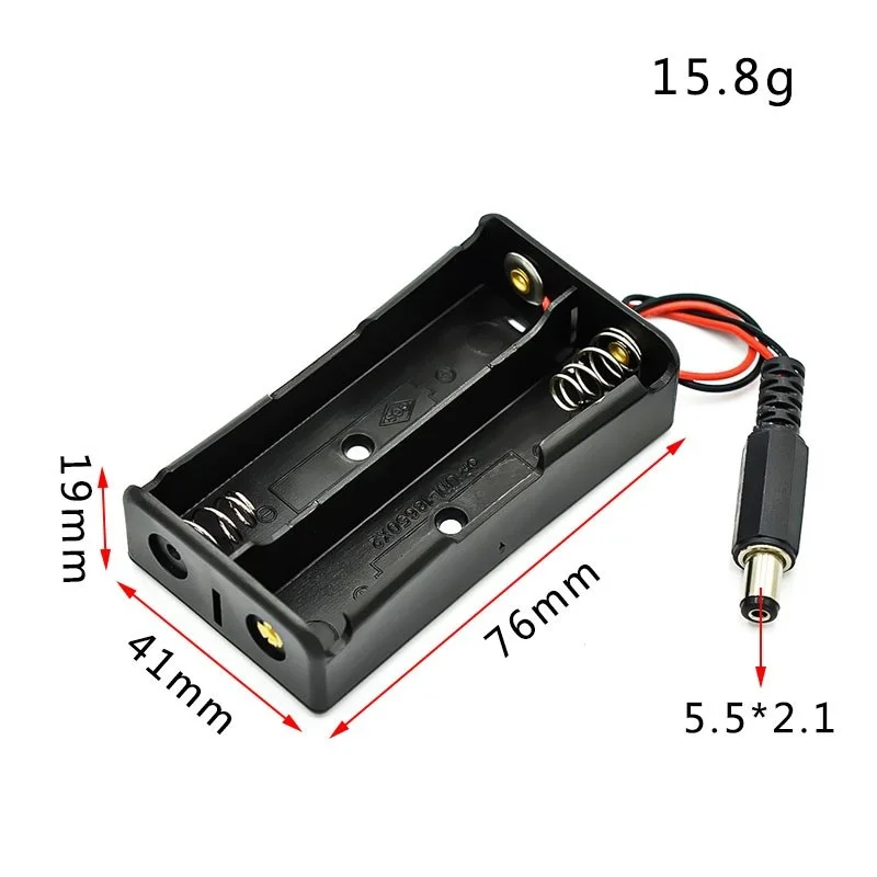 Support Batterie 18650 GTIWUNG | Lot De 4 Avec Prise DC 5.5x2.1mm Et Interrupteur - 3.7V