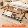 Mesa de centro de cristal Nanshe color nogal [Cristal color té]