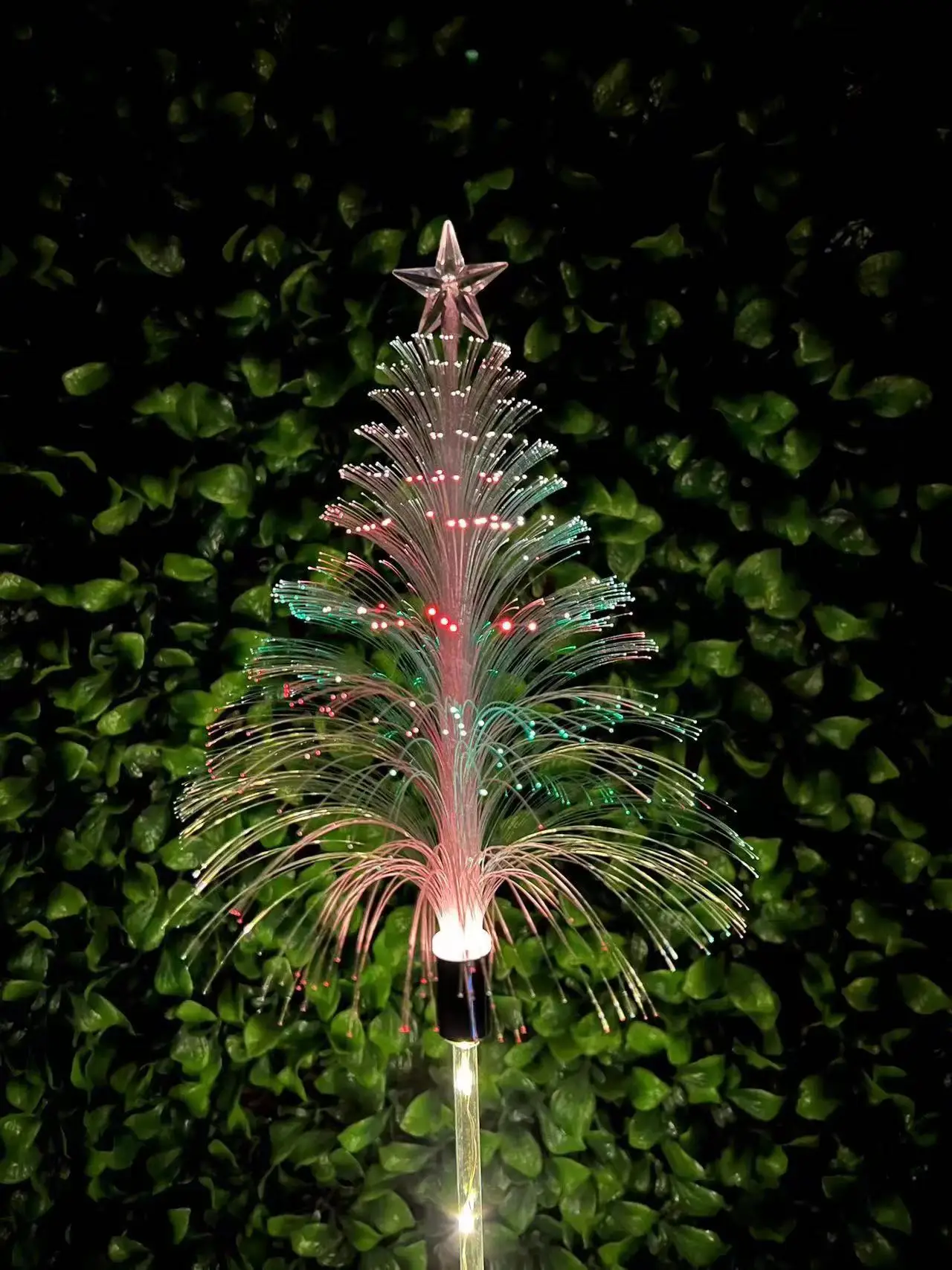 Solar Christmas Trees Lights Outdoor Led Fiber Optic Nightl Lamp