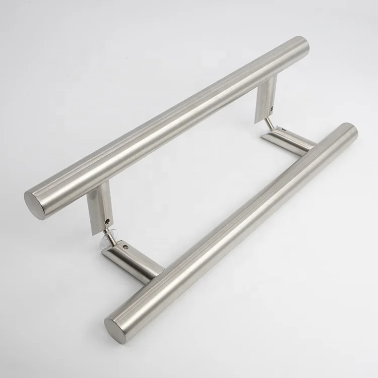 Handle 45 Degree Slanted Foot Column Inlaid With Aluminum Producers Customizable Size Hardware Custom Hand Glass Door Handle