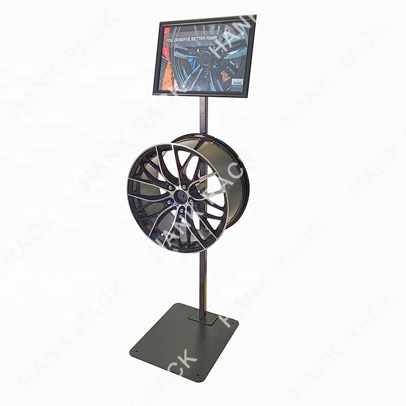 トレードショータイヤセンター修理店回転リムラックスタンド