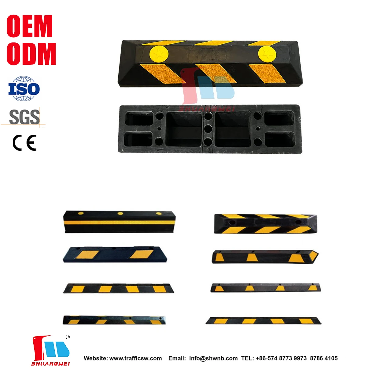 Traffic Safety Rubber Road Parking Lot Curb Blocks Wheel Stop Rubber Parking Curb Car Parking