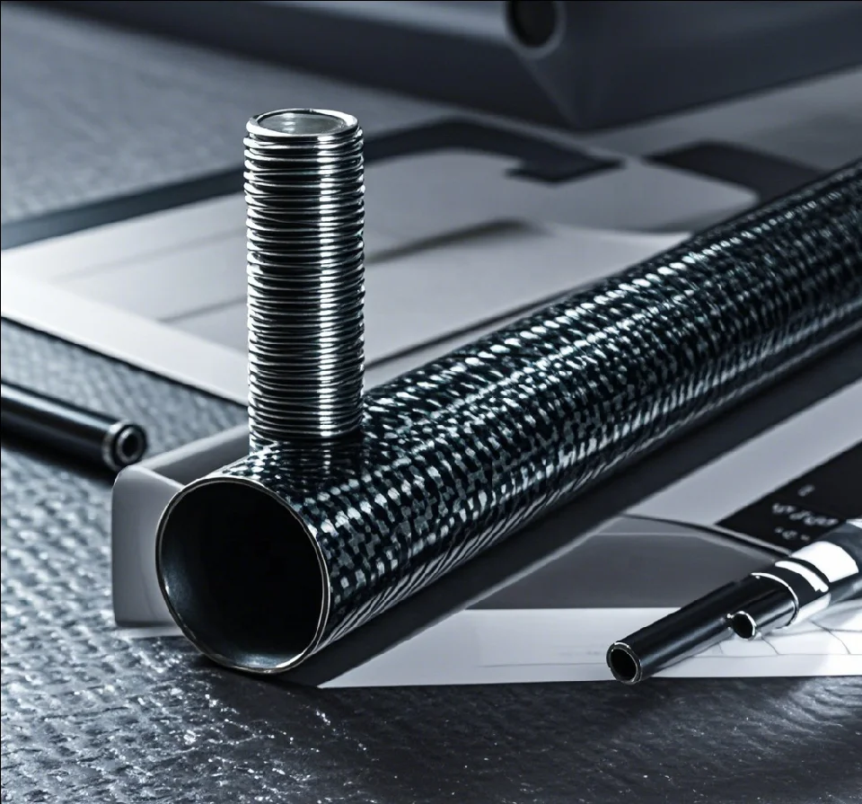 DGHX Factory Custom Round Carbon Fiber Tube Profile Carbon Fiber Flute With Thread CNC Machining Service