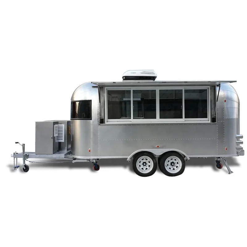 Airstream food cart camping mobile kitchen in sale/ waffle pizza ice cream bread street fast food trailer food truck in sale