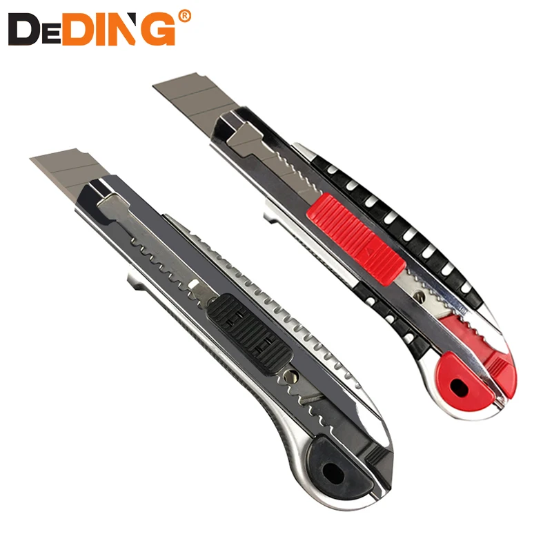 Factory supply alloy case 18mm blade cutter retractable utility knife cutter