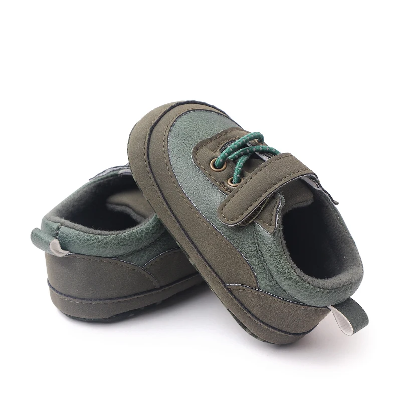 Hook&loop Design Soft PU Leather Baby Toddler Infant Shoes for Boys manufacture