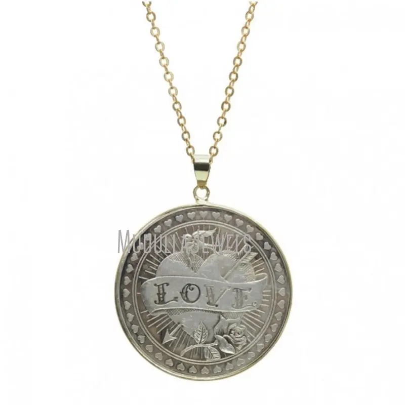 Nm41467 Round Shape Copy Coins Necklace 