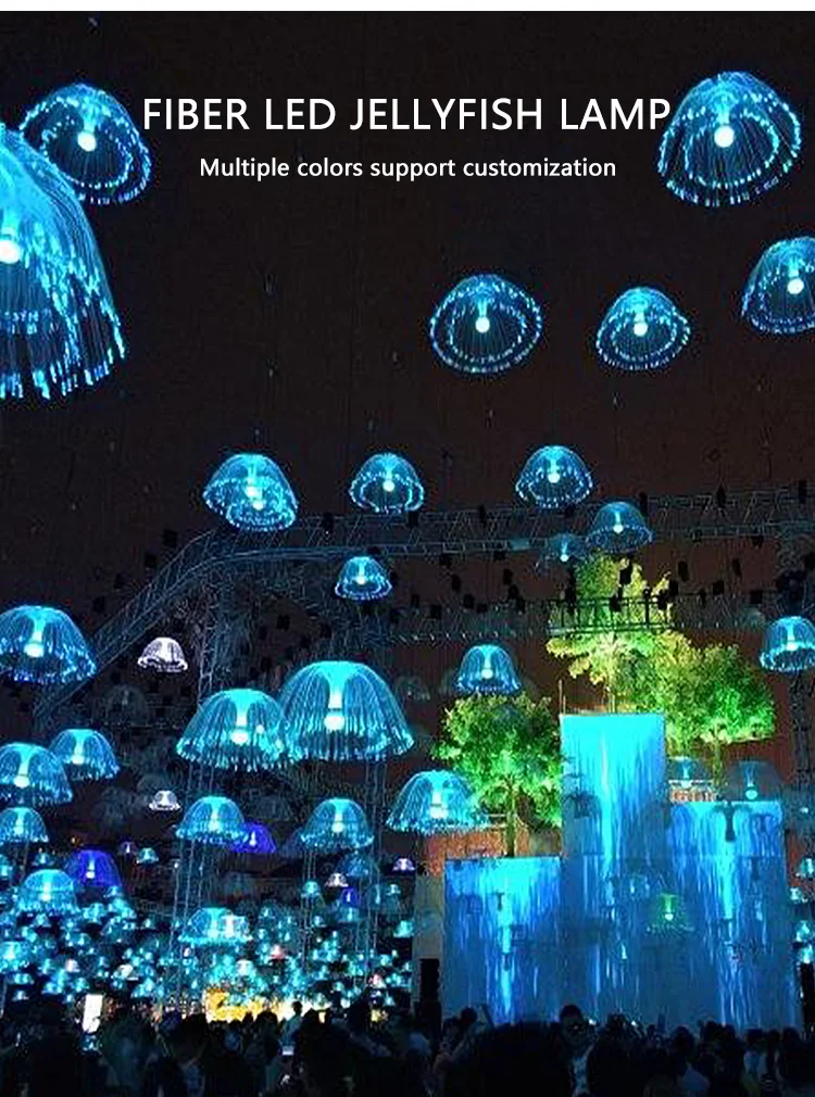 Outdoor LED Fiber Optic Jellyfish Lamp for Christmas Decorations IP65 ...