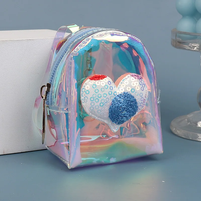 1990s School Bags Kawaii Heart Crown Laser Color Backpack