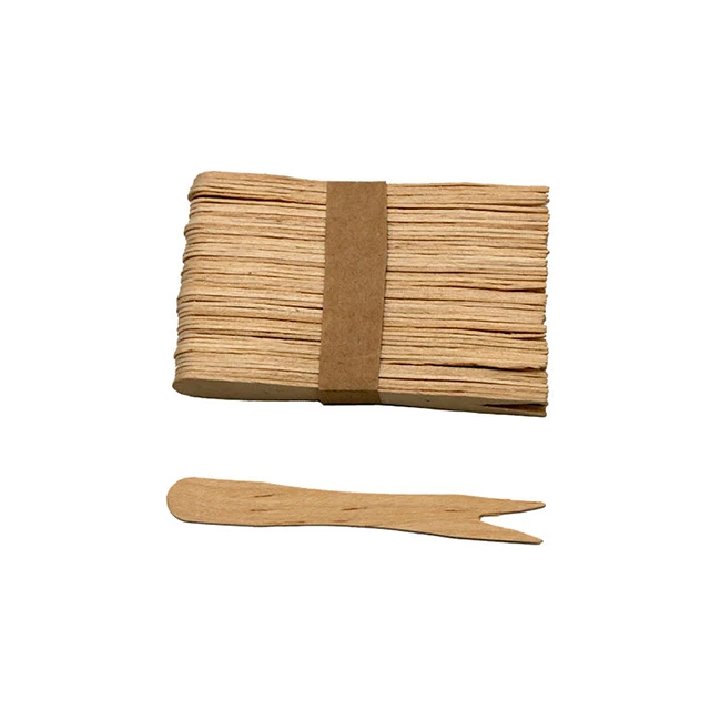 High Quality Disposable Mini Printed Birch Solid Wooden Forks Teeth Spoons Knife