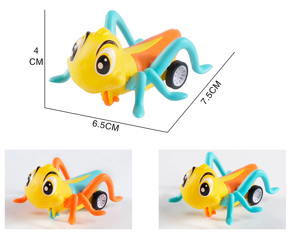 Bulk 2024 Cheap Mini Plastic Pull Back Insect Reptile Animal Promotional Toy