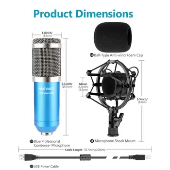 NEEWER USB Microphone 192KHZ/24Bit Plug & Play Computer Cardioid Mic Podcast Condenser Microphone+Professional Sound Chipset detail image