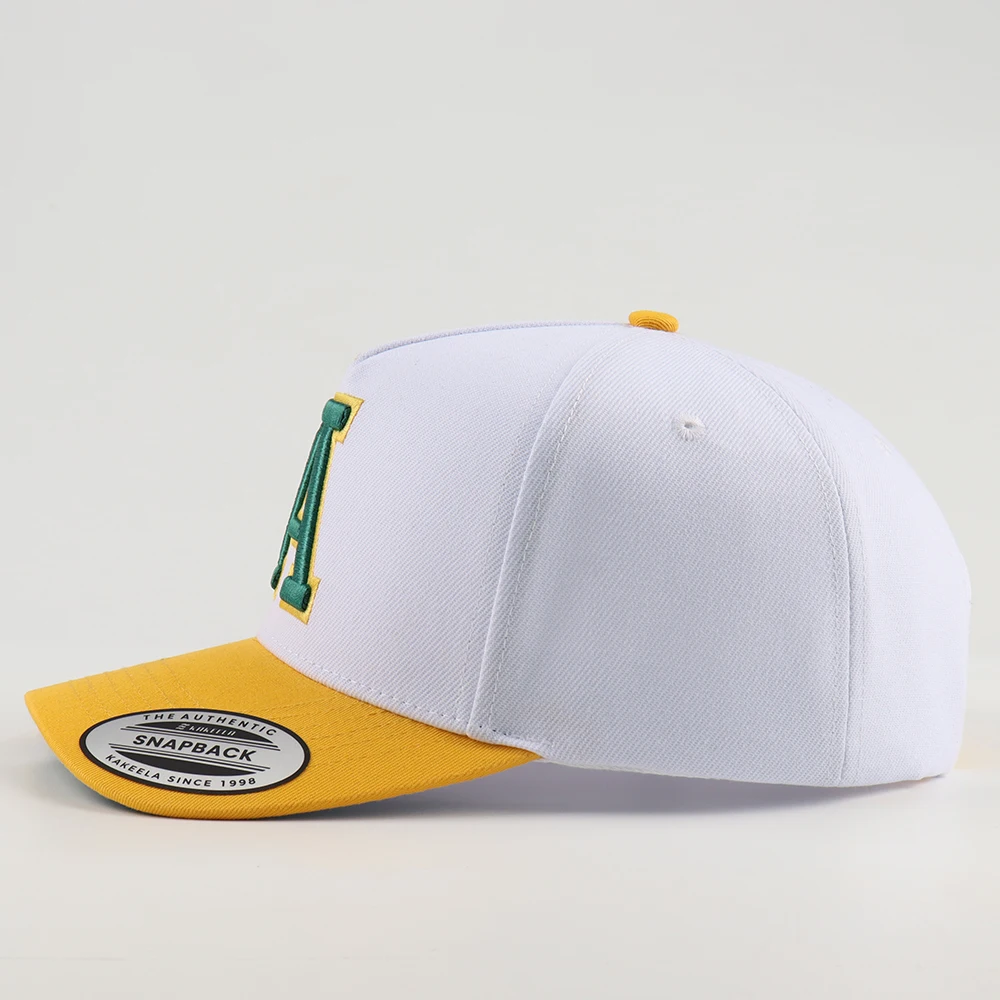 Wholesale 100% Cotton Twill 5 Panel Baseball Cap Two Tone Color With Outdoor Sports Baseball Hat Customize 3d Embroidery logo