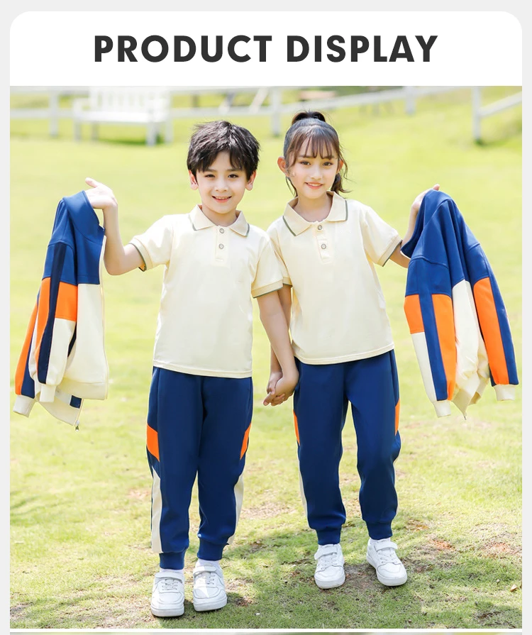 Factory Custom Logo Primary School Uniform Kids Polo Collar Tshirts
