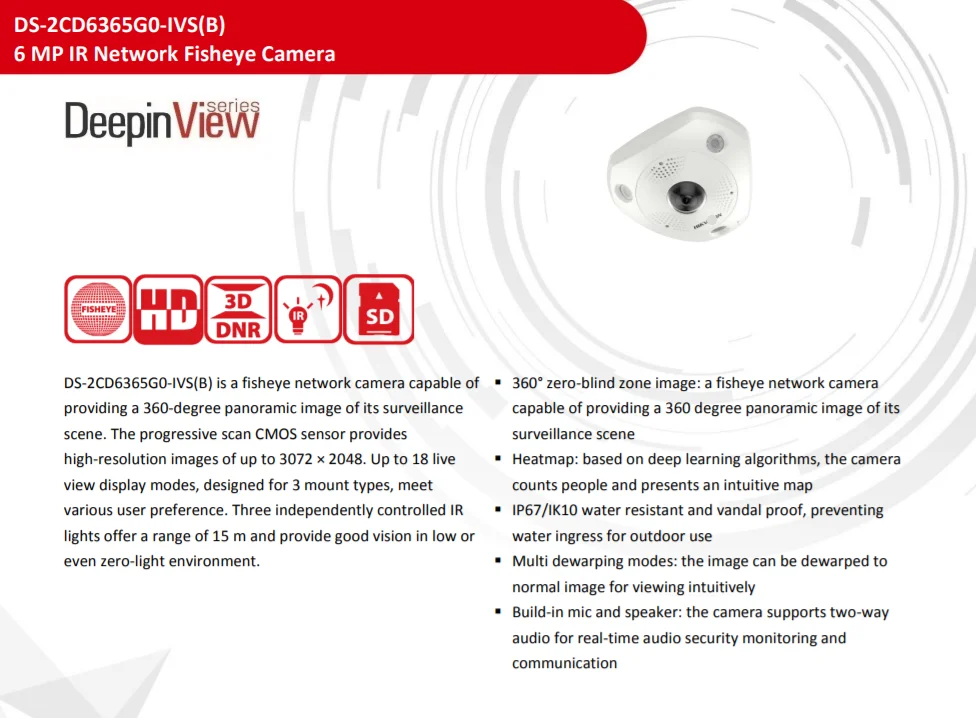 Hk Vision Cctv Camera Ds-2cd63c5g0-ivs Original Hik 12 Mp Ir Network ...