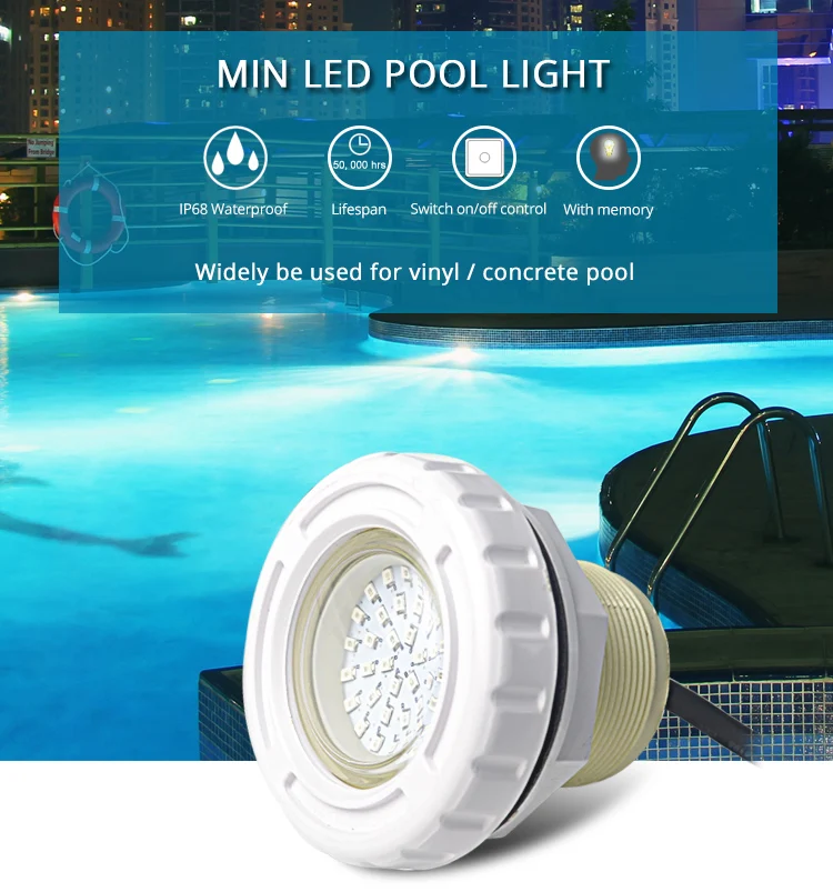 HOTOOK  Mini LED Pool Light 12V 3W RGB IP68 Waterproof Recessed Pool Lamp for Concrete Vinyl  Piscina With Best Price