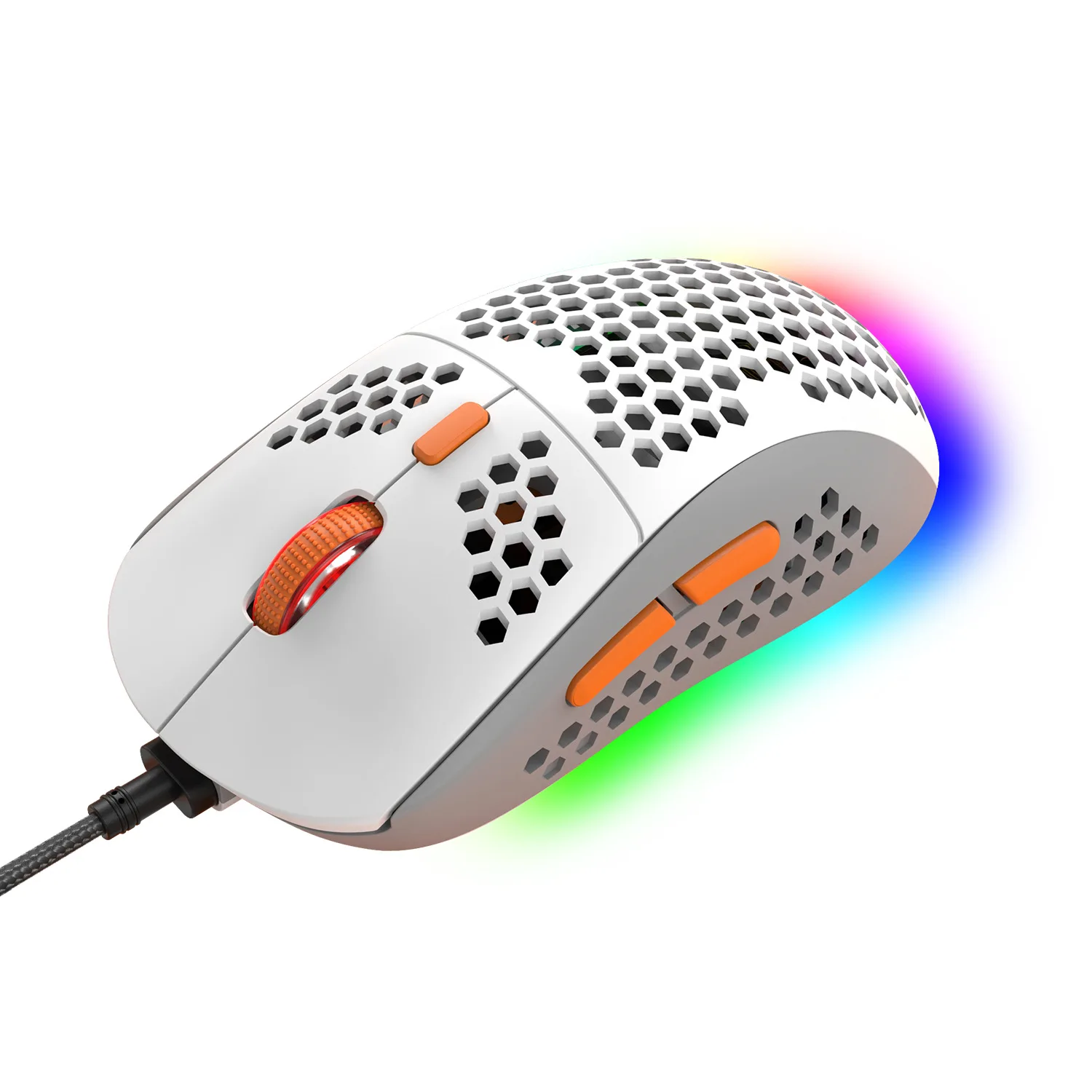 Free Wolf M8 Colorful RGB Gaming Mouse Custom Computer Laptop Wired Macro Definition Lightweight Mouse