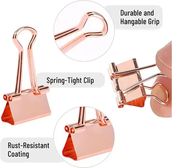 32cm Rose Gold Binder Clips clamps for Office Home School