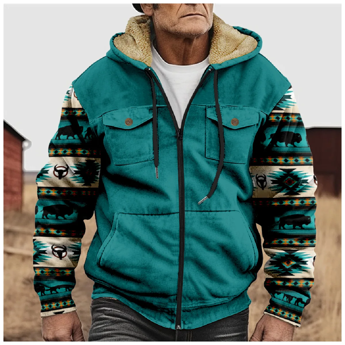 western buffalo jacket with hood