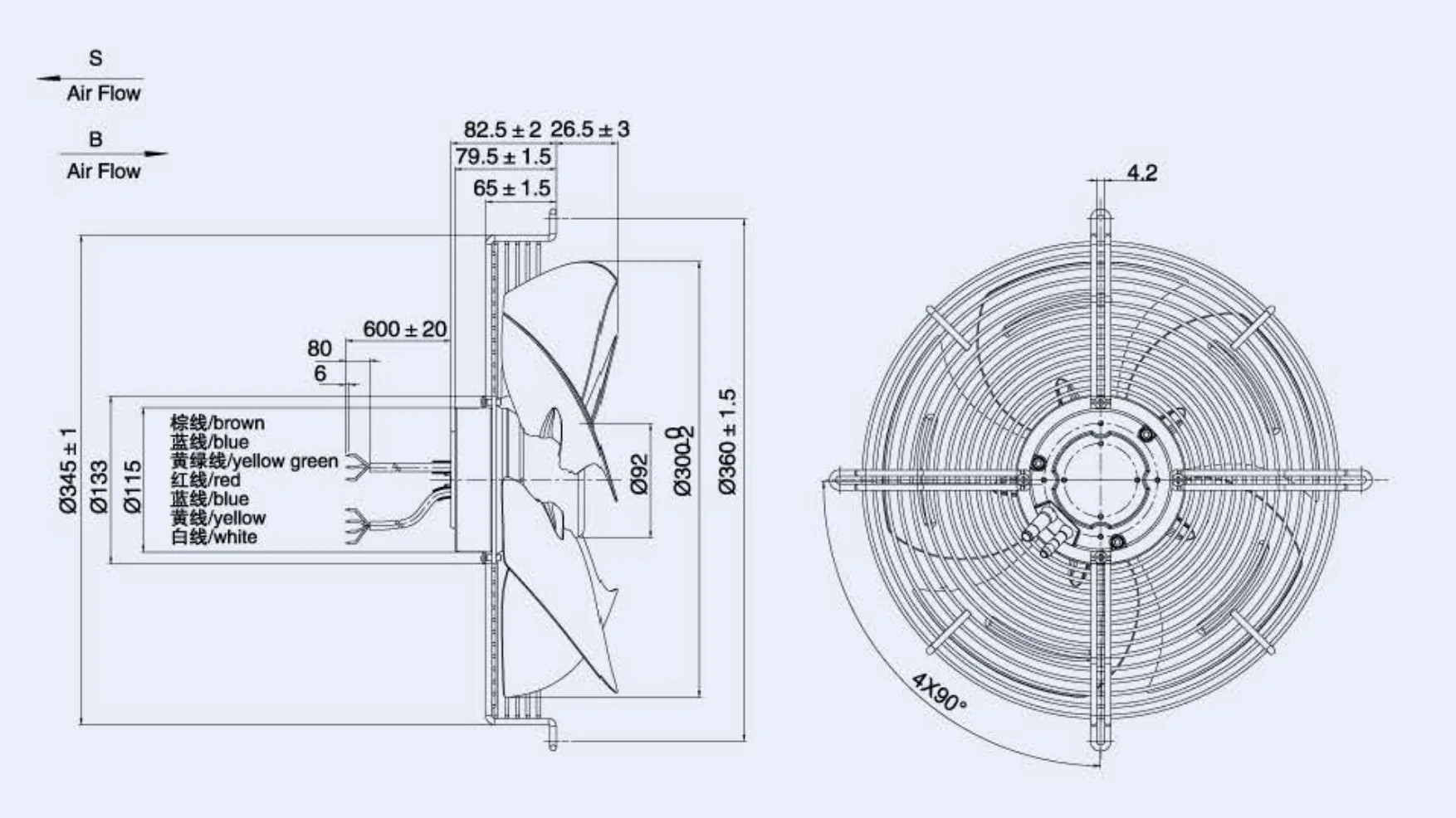 Waterproof Exhaust Air Fan, JEEK, 300mm, 220V, 230V - detail 10