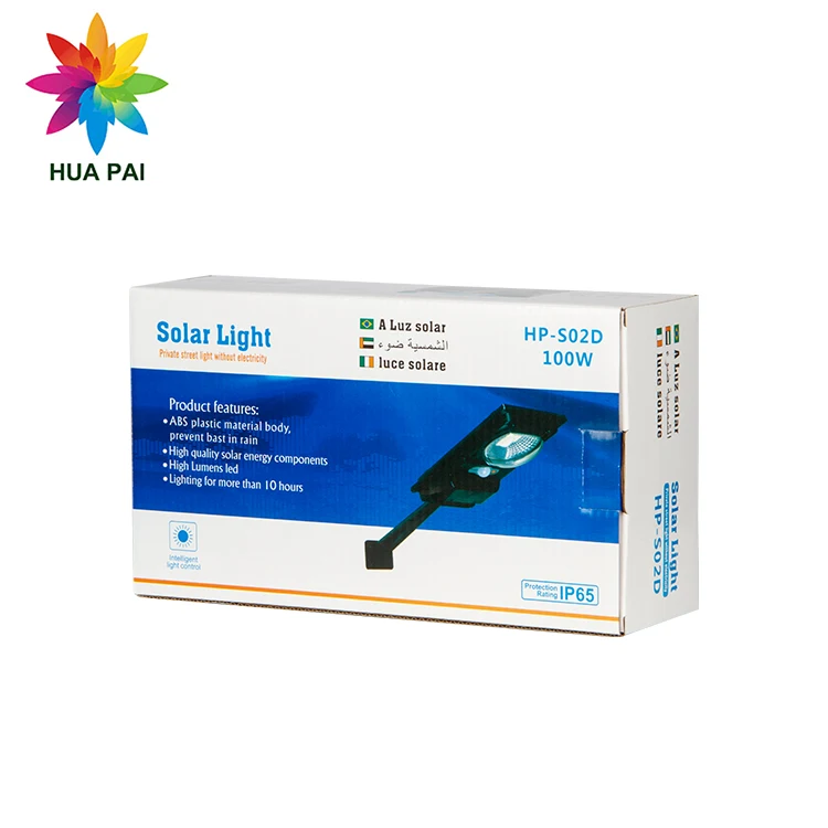 HUAPAI New Wholesale Light Control Waterproof IP65 Light Control Outdoor Park 100 200 300 W Solar Light Street LED