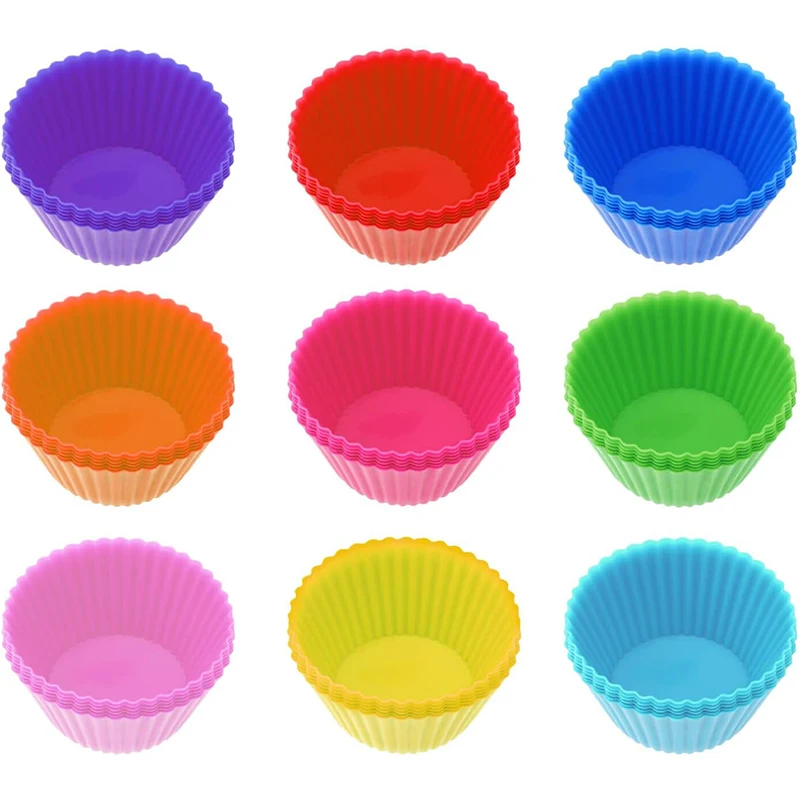 custom colorful different shape silicone cupcake liners baking mold reusable baking cup nonstick pastry muffin cups molds