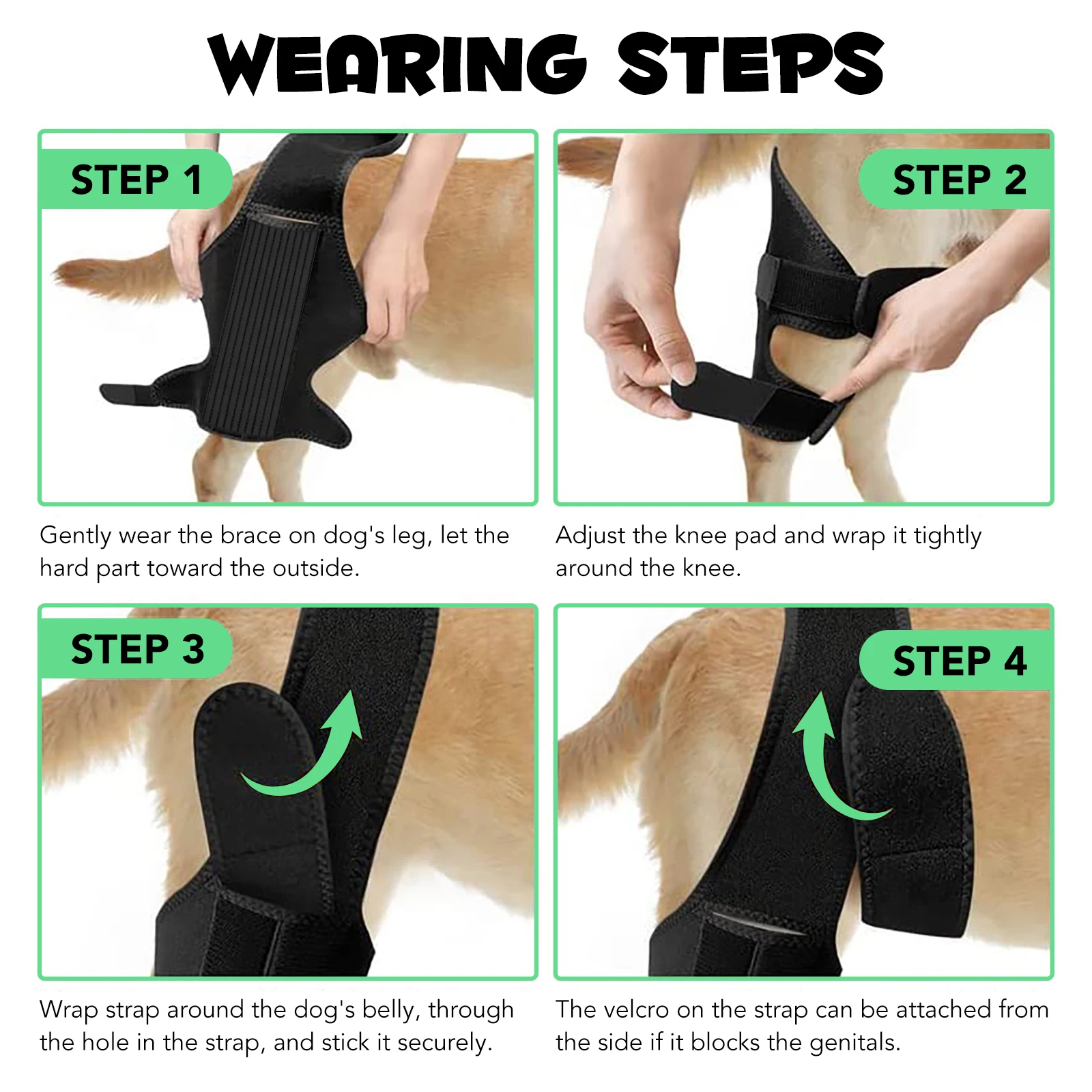 Custom Dog Knee Brace Leg Wounds Care Harness Helps Dogs With Lameness