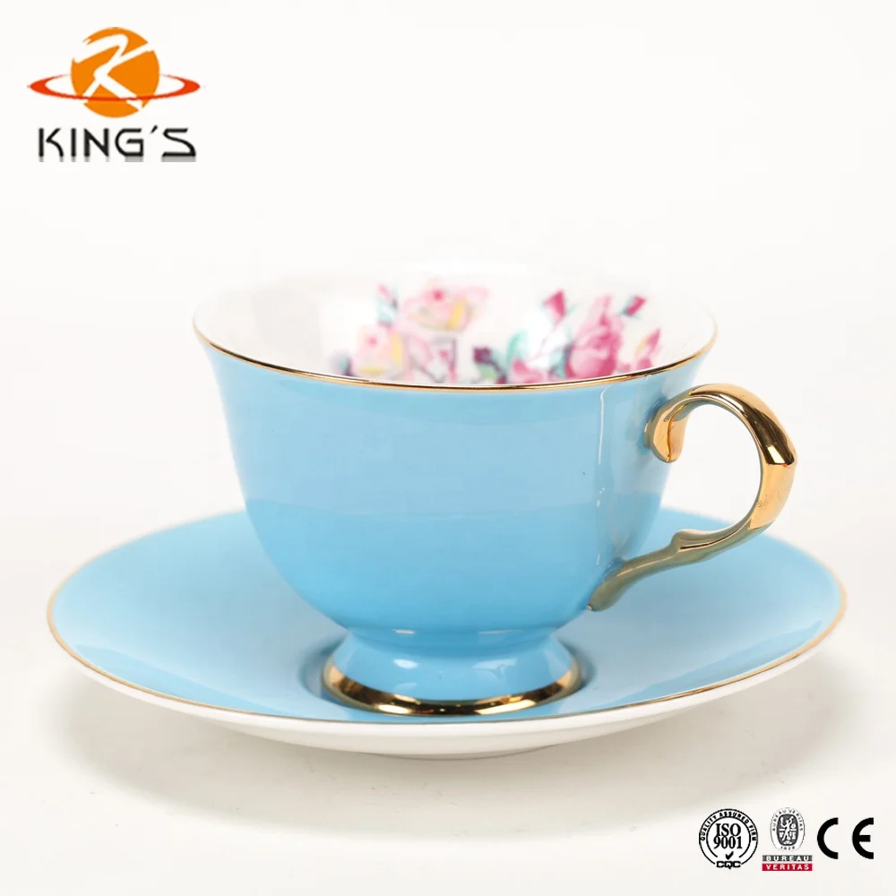 Set De Tasse Et Soucoupe Avec Cuillère – Porcelaine Anglaise Vintage à Motif Fleuri | Pour 2 Personnes, Idéal Pour Thé Ou Café - 2