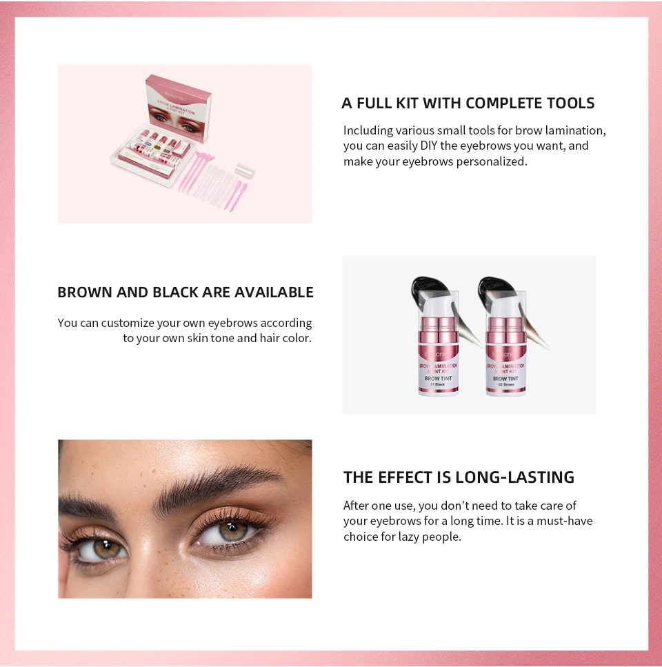 Dark Brown Eyebrow Lamination Dye Kit Private Label Water Proof