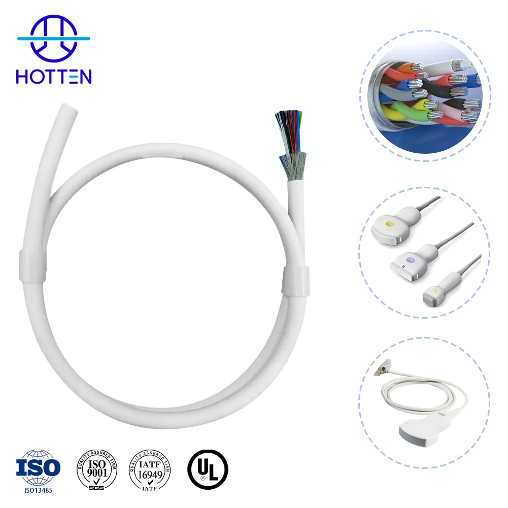 PVCJacket Lotus-shaped Foamed PFA Insulation Micro Coaxial Cable Medical Ultrasound Probe Cable 242X38AWG OD=11.5mm