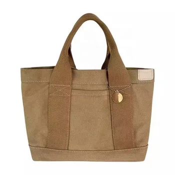 2024 Japanese style bag new multi-layer leisure canvas bag simple ins handbag shopping bag