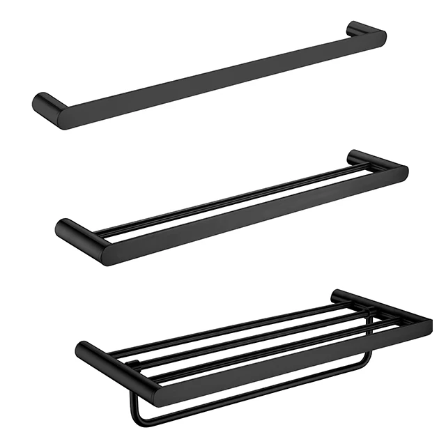 Bathroom metal stainless steel 304 bathroom accessories set wall mount chrome towel rail