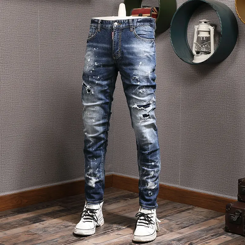 2023 New Men And Women Jeans Business Straight Sleeve Elastic Loose ...