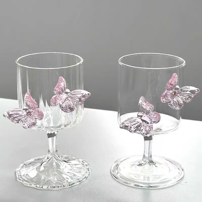 Wholesale Creative 3D Butterfly Wine Glasses for Weddings