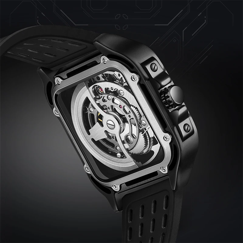 2023 Factory Custom Watch Skeleton Stainless Steel Mechanical Automatic Watches for Mens Watches Luxury