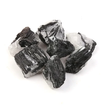 wholesale raw black tourmaline in quartz natural healing stone rough black crystal for decoration