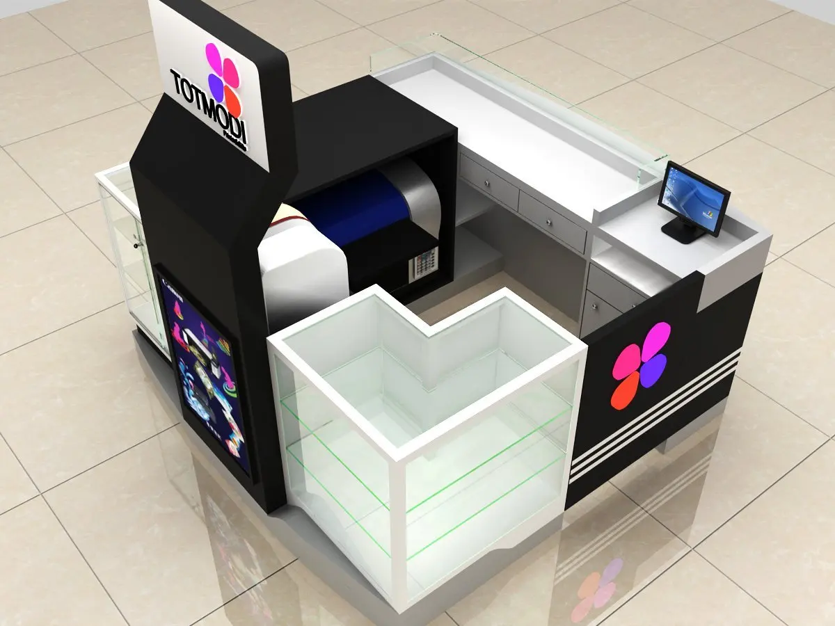 M2 Display Modern Shopping Mall Mobile Phone Case Cell Phone Kiosk Phone Glass Display Cabinet