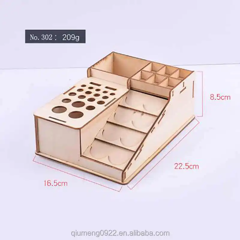 Wooden Diy Pigment Bottle Drawer Storage Organizer Holes Color Paint ...