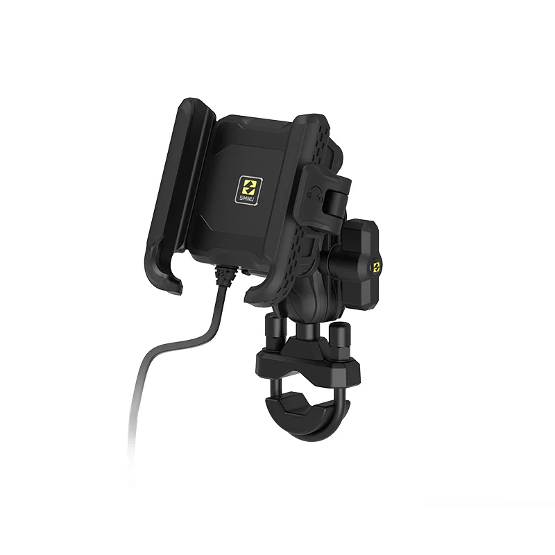 SMNU N2 įkraunamasis laidinis įkrovos telefono laikiklis, greitai įkraunantis dviračių telefono palaikymo laikiklis motociklams